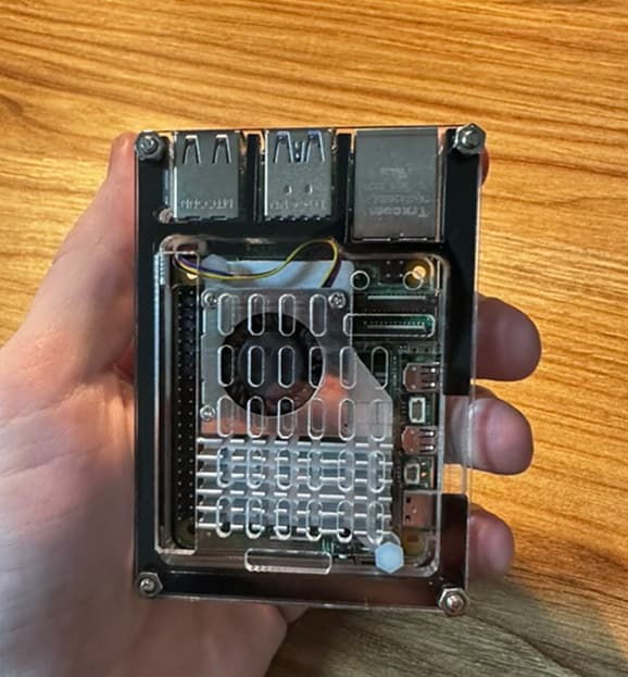 Raspberry Pi 5 in its case